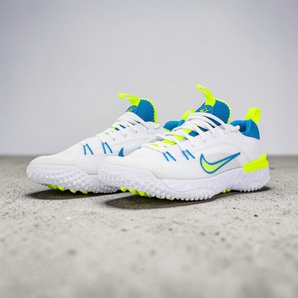 Nike Huarache 9 Elite Turf TF LAX SE Lacrosse Shoes Cleats White Blue FV6148 100 main image 6